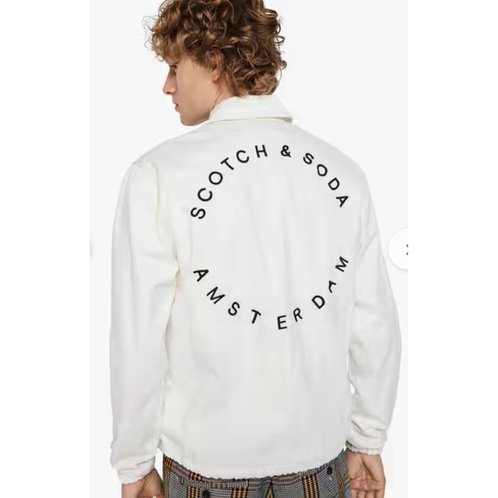 Scotch & Soda Amsterdam Signature Jacket White & Blue Large White Denim Read